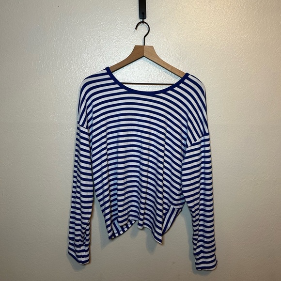 Anthropologie Sundry Striped Twist Back Knit Top - Picture 3 of 7